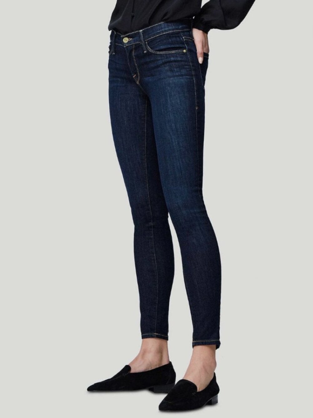 FRAME Skinny Jeans "Le Skinny De Jeanne" in Dark Wash
